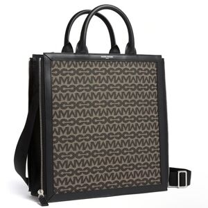 Mark Cross Jacquard and Leather Tote Bag, Beige and Black, NWOT